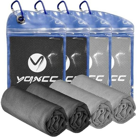 Cooling Towels 4 Pack Microfiber Instant Chill for Gym Yoga Running Sports - Picture 7 of 7